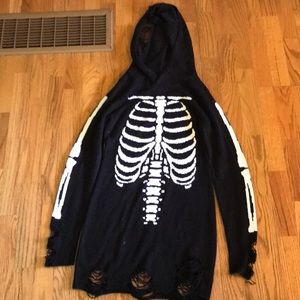 Hot Topic Distressed Skeleton Hoodie